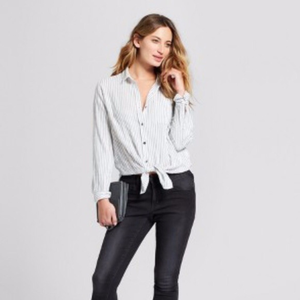 Blue Stripe Botton Up